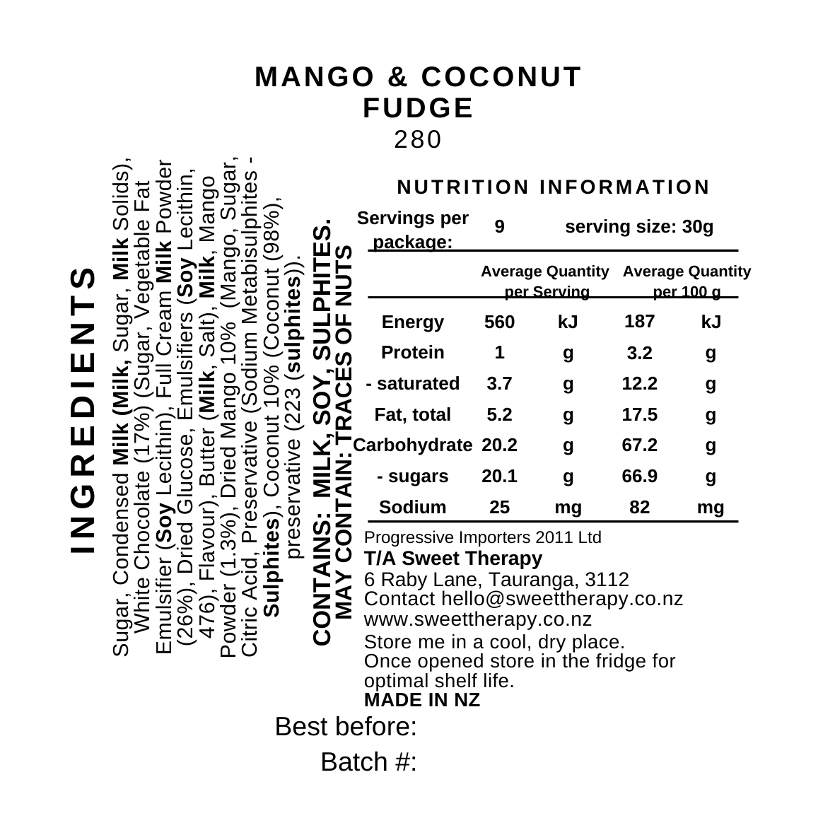 Mango & Coconut Fudge