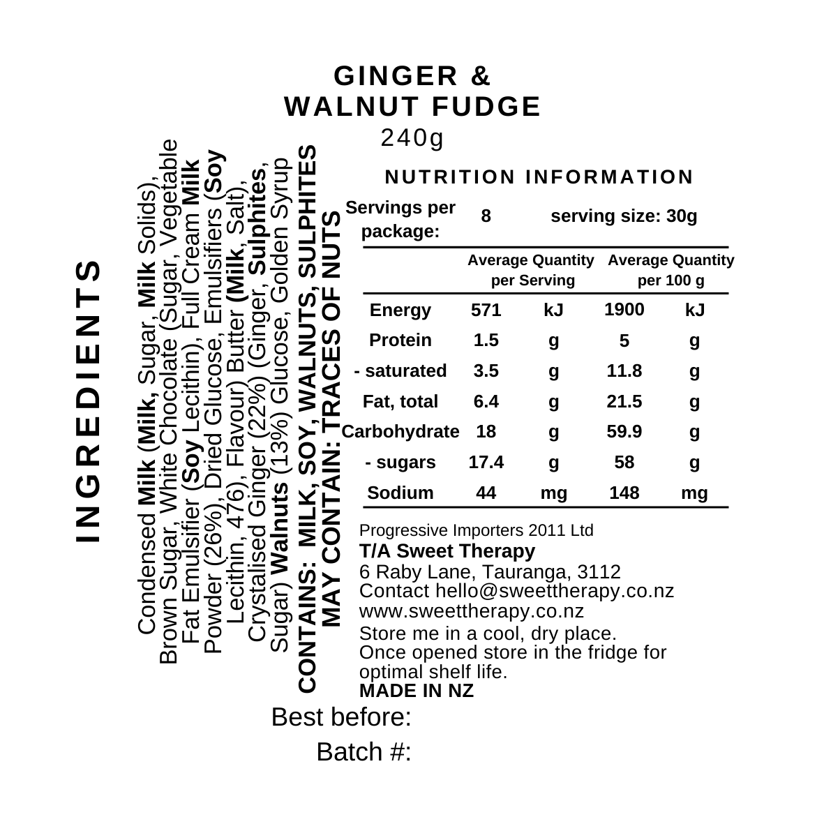 Ginger and Walnut Fudge
