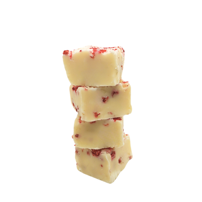 Raspberry and White Chocolate Fudge