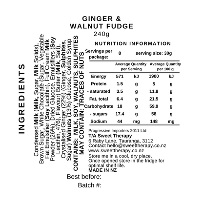 Ginger and Walnut Fudge Sampler